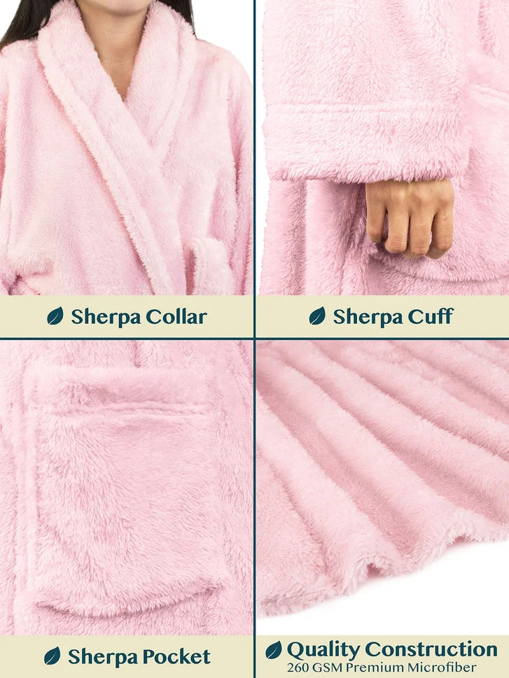 Pavilia Sherpa Fleece Women's Robe