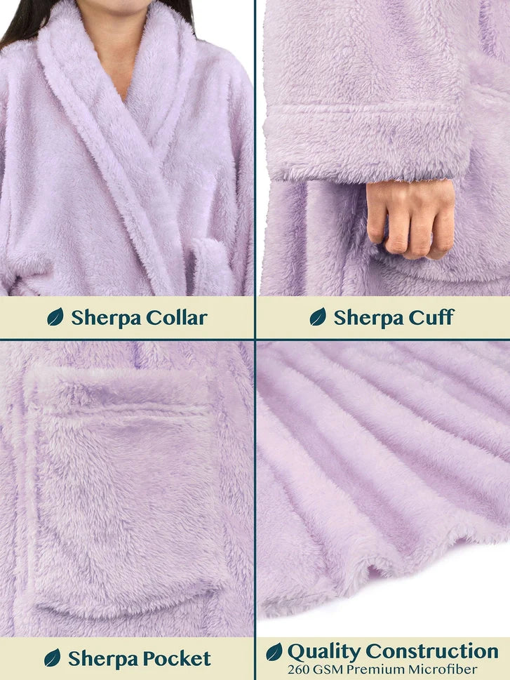 Pavilia Sherpa Fleece Women's Robe
