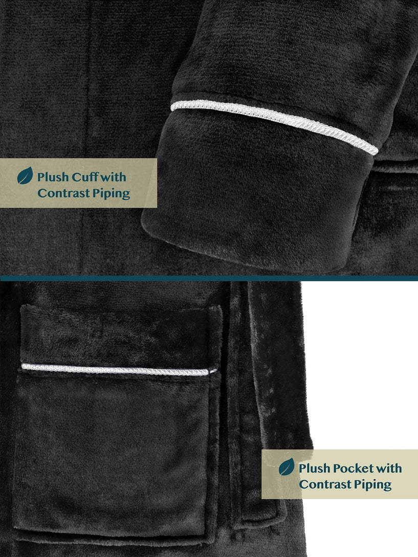 Pavilia Piping Fleece Men's Robe