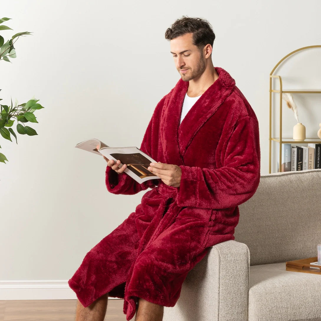 Pavilia Sherpa Fleece Men's Robe