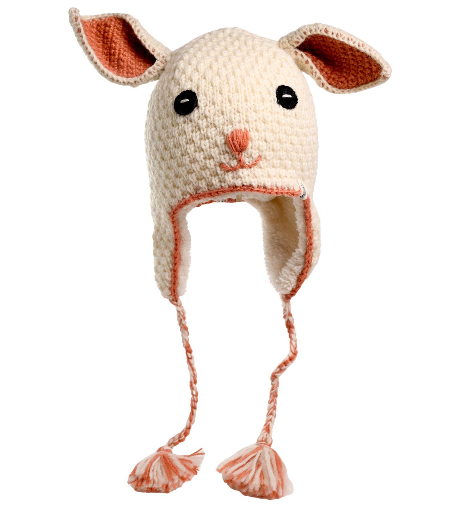 Nirvanna Designs Bunny Hand-Crochet Wool Earflap Hat