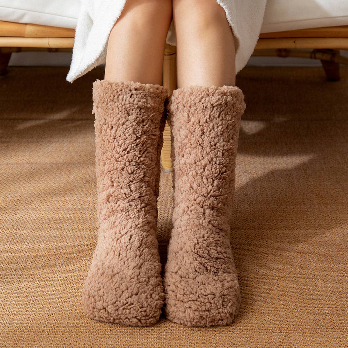 ACCITY Plush Sherpa on All Sides Slipper Socks