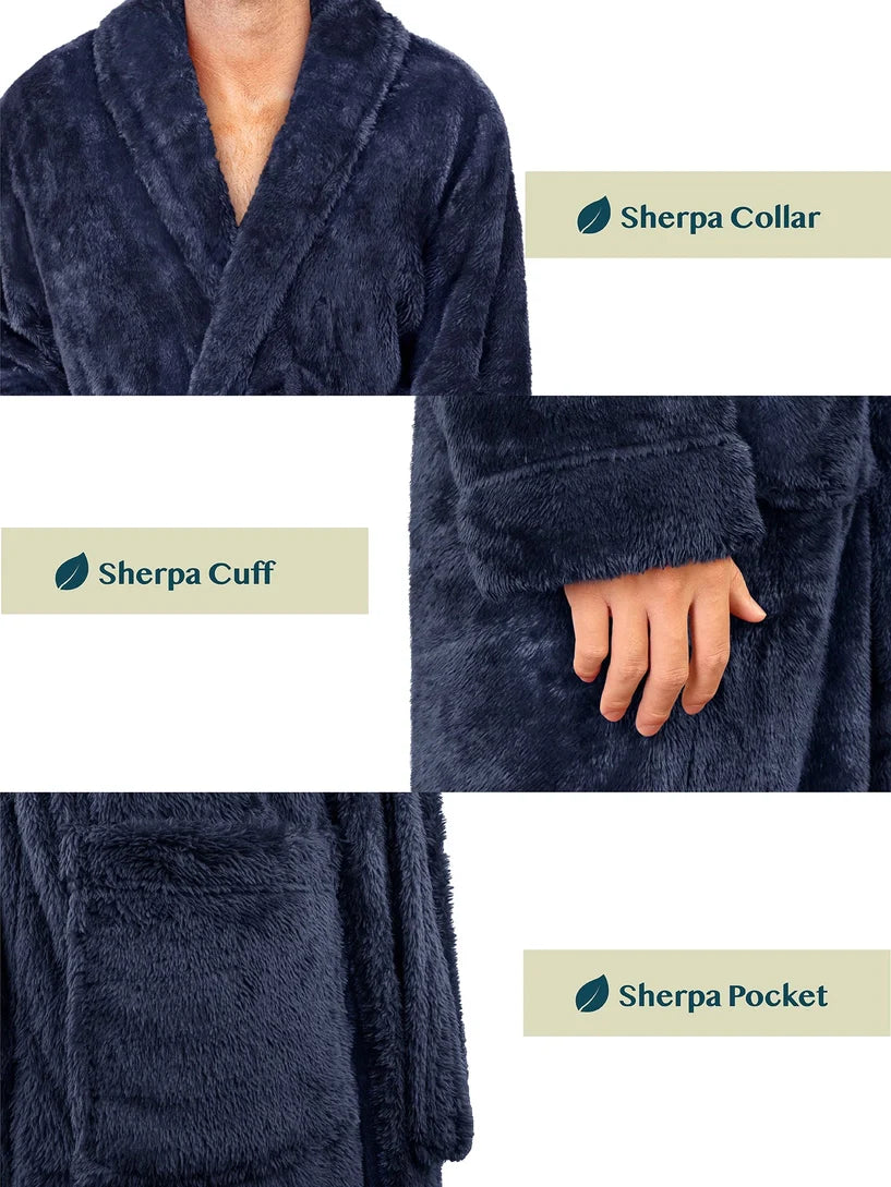 Pavilia Sherpa Fleece Men's Robe