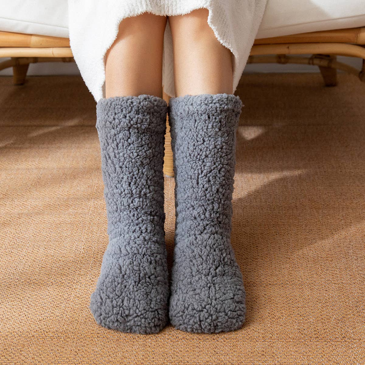ACCITY Plush Sherpa on All Sides Slipper Socks