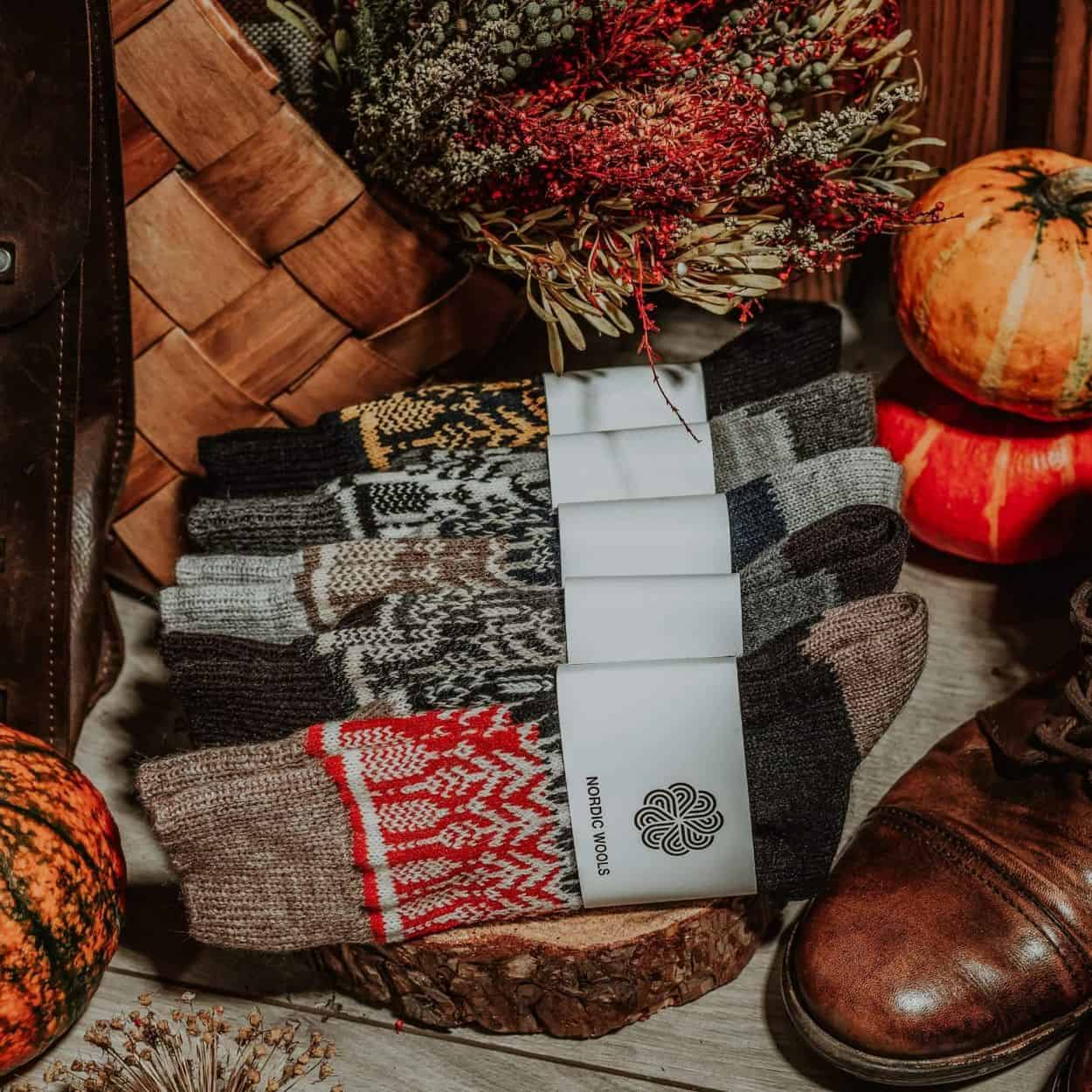 Nordic Wools Yule Merino Wool Blend Unisex Socks / 5-Pair Multi-Pack