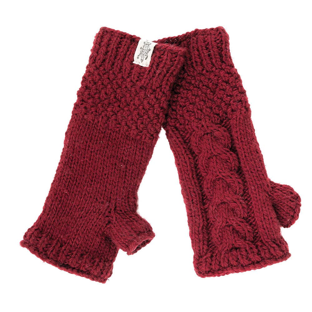 Nirvanna Designs Cable Hand-Knit Wool Hand Warmers
