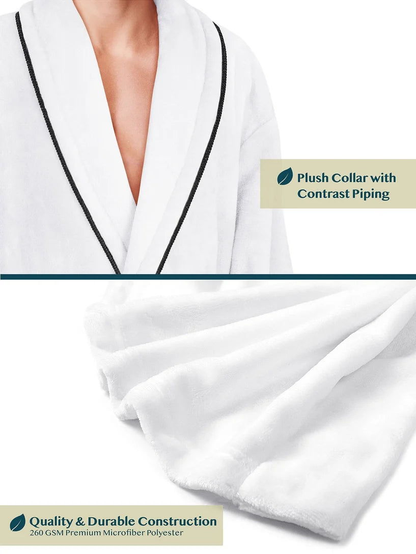 Pavilia Piping Fleece Men's Robe