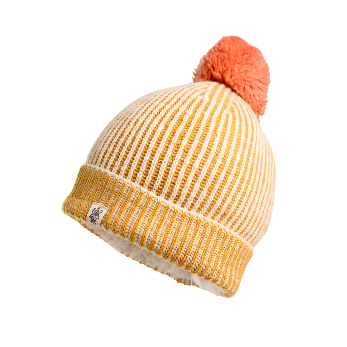Nirvanna Designs Allen Stripe Hand-Knit Wool Beanie with Pom