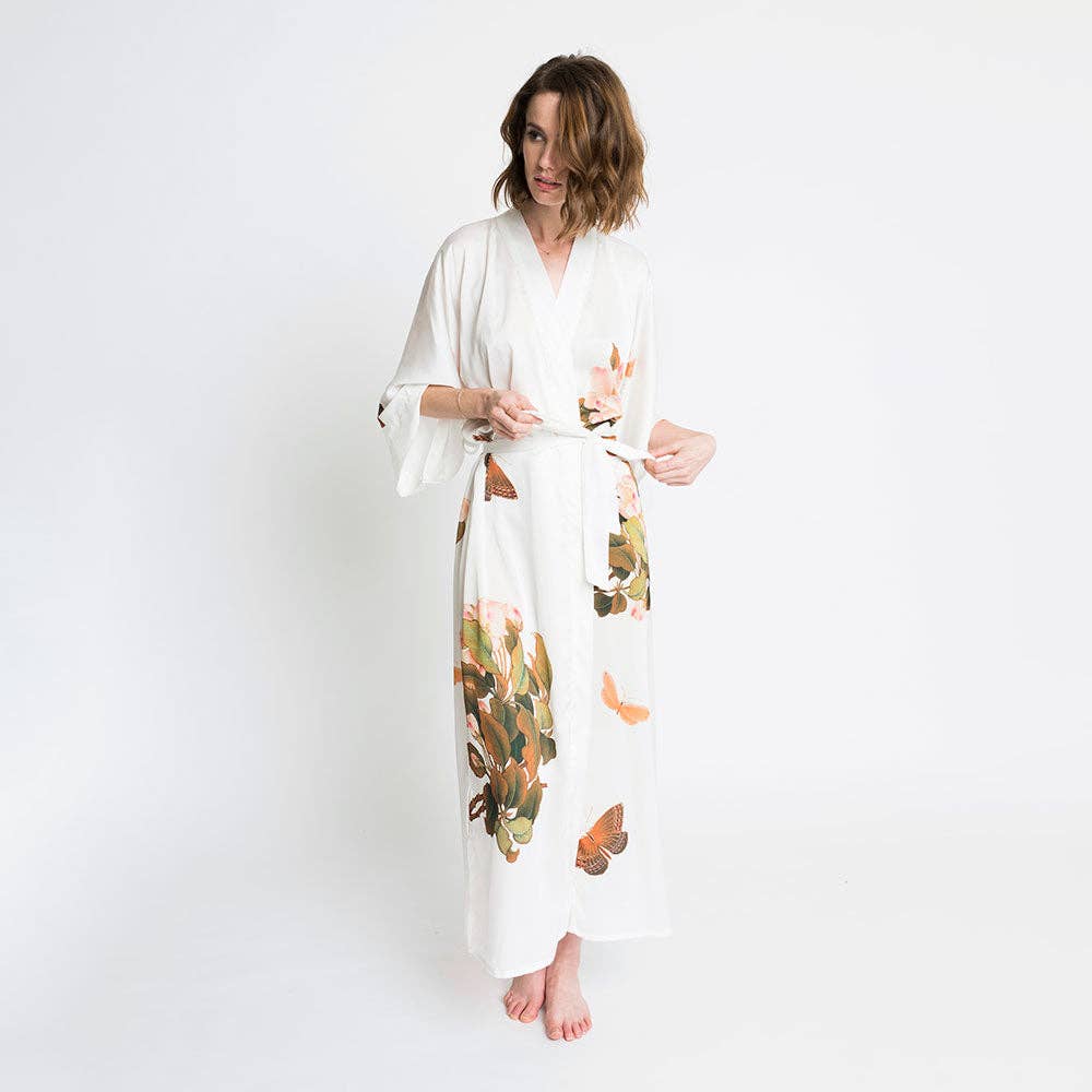 KIM+ONO Peony & Butterfly Women's Long Kimono Robe