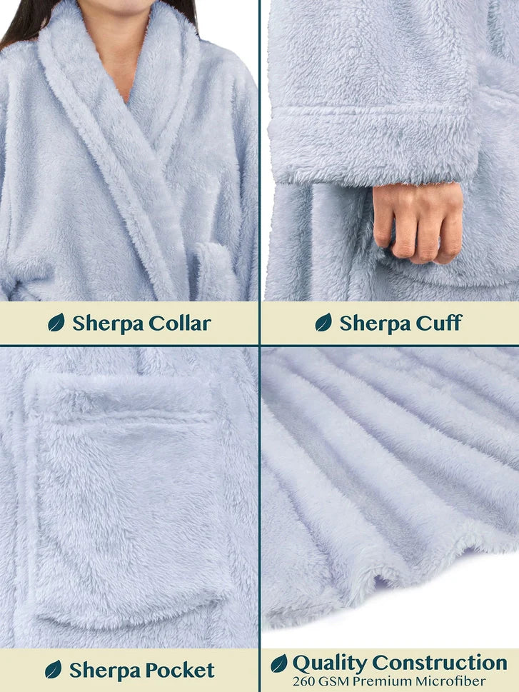 Pavilia Sherpa Fleece Women's Robe