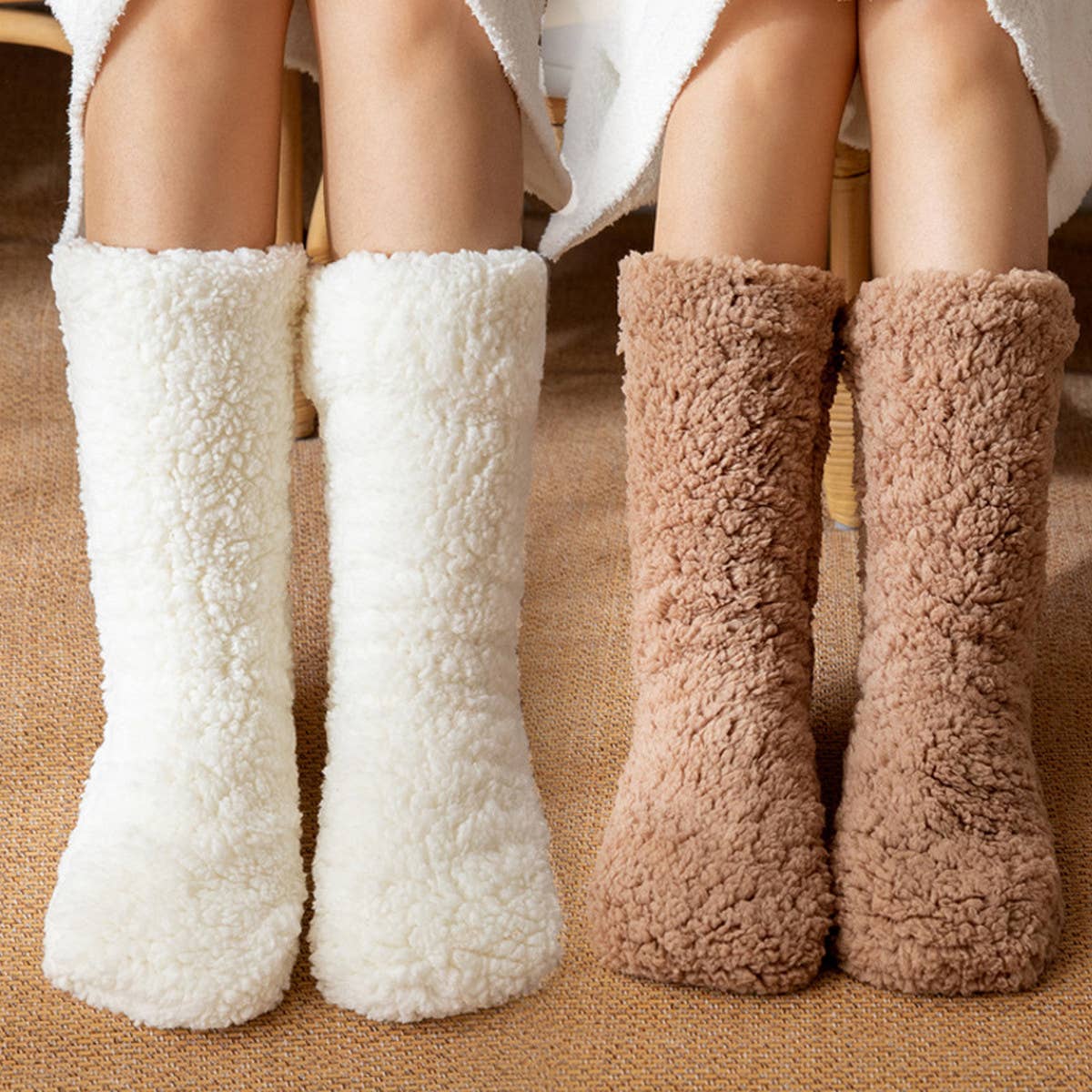 ACCITY Plush Sherpa on All Sides Slipper Socks