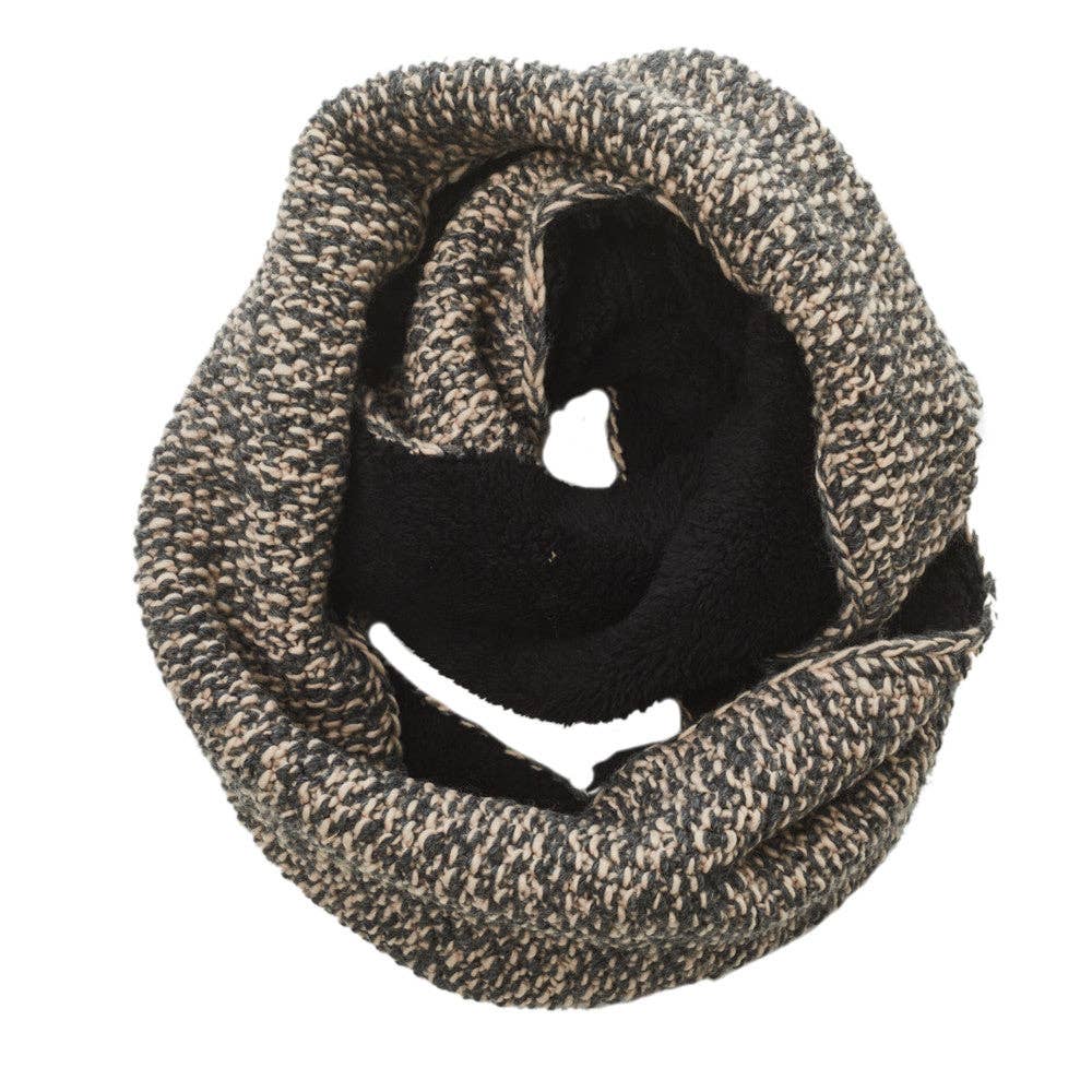 Nirvanna Designs Alpine Sherpa Lined Hand-Knit Wool Infinity Scarf