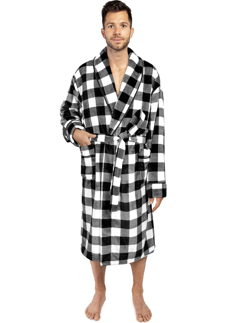Pavilia Piping Fleece Men's Robe