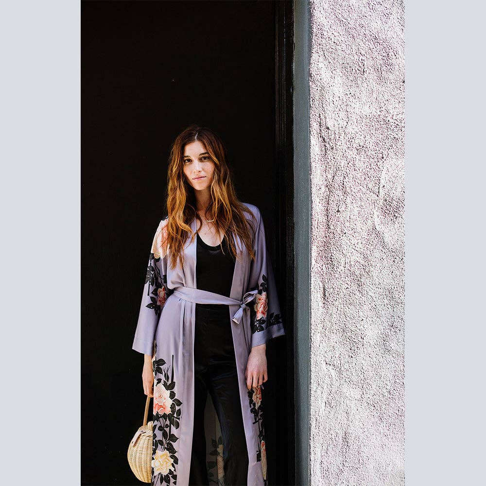 KIM+ONO Blush Rose Women's Long Kimono Robe