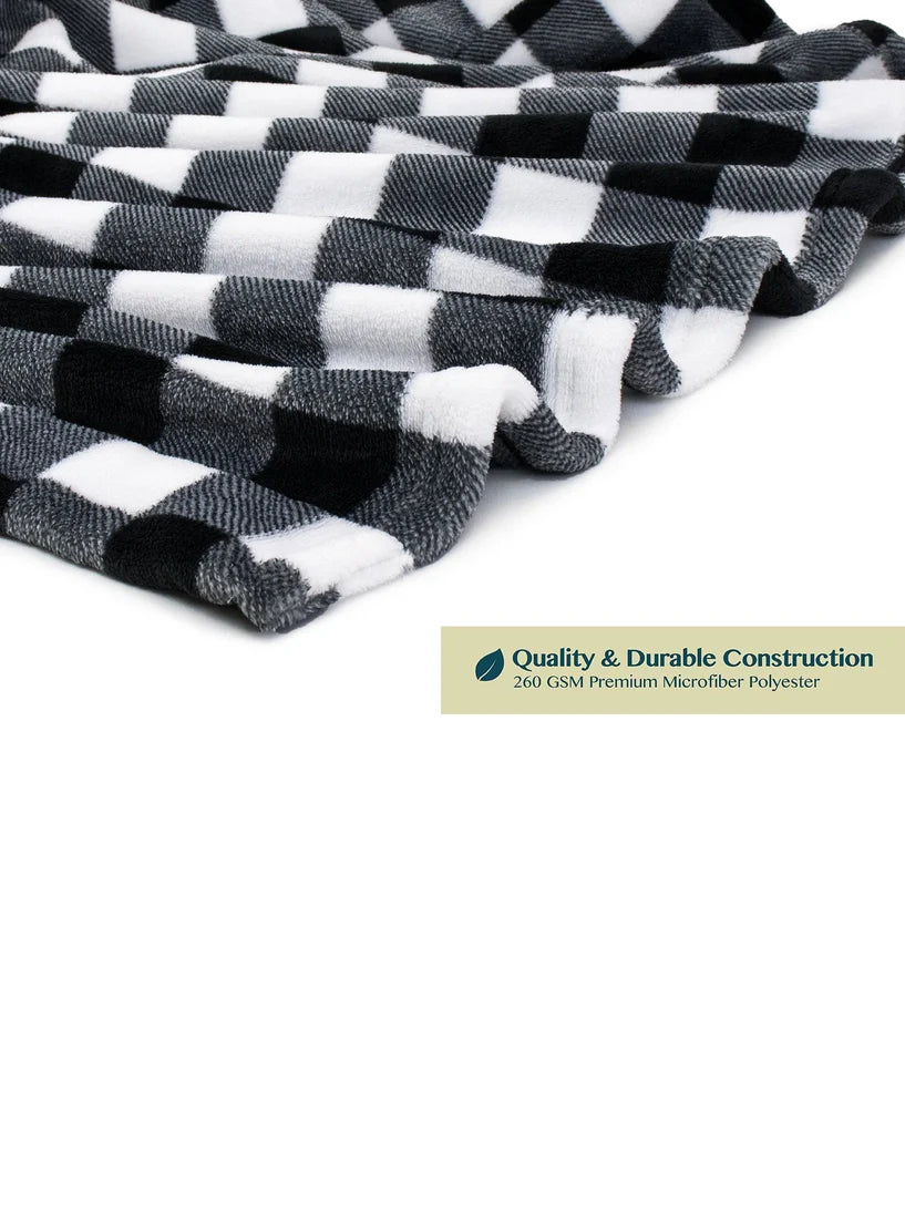 Pavilia Buffalo Plaid Fleece Men's Robe