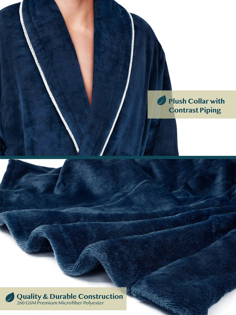 Pavilia Piping Fleece Men's Robe