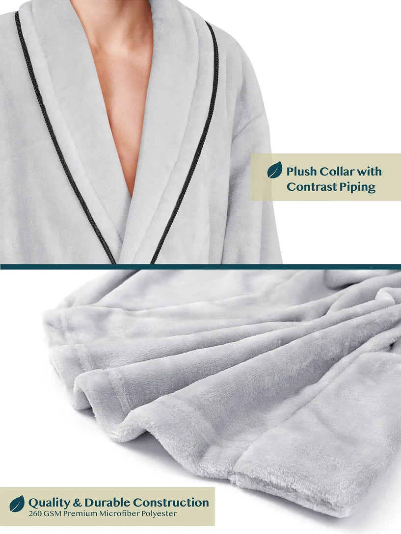 Pavilia Piping Fleece Men's Robe