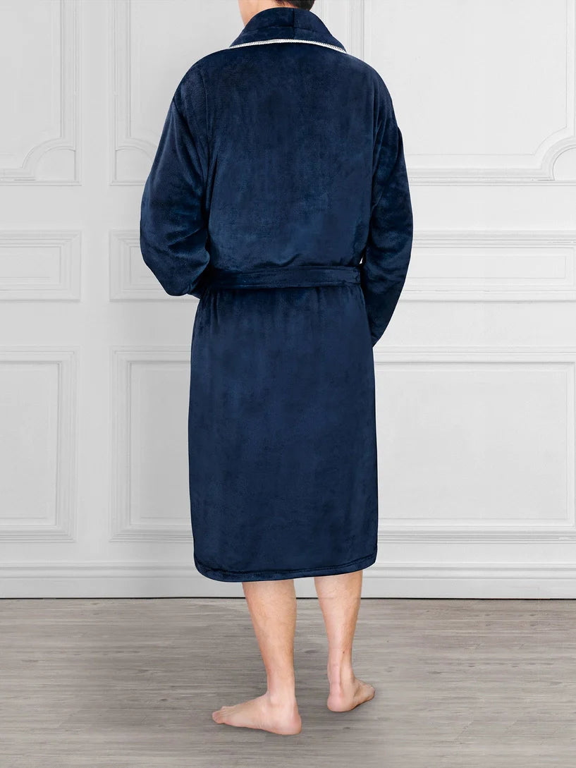 Pavilia Piping Fleece Men's Robe