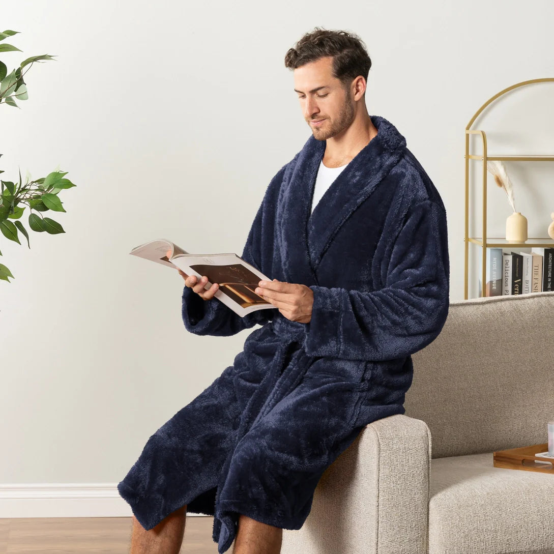 Pavilia Sherpa Fleece Men's Robe