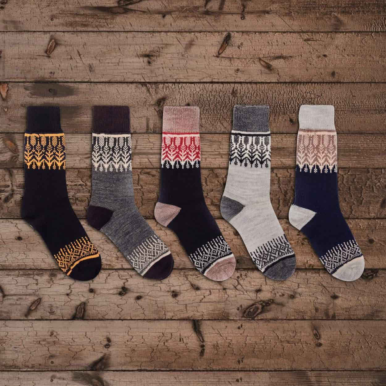Nordic Wools Yule Merino Wool Blend Unisex Socks / 5-Pair Multi-Pack