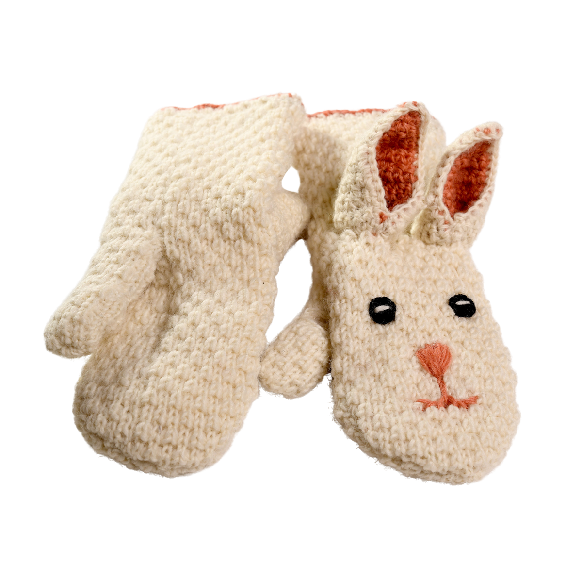 Nirvanna Designs Bunny Hand-Crochet Wool Mittens