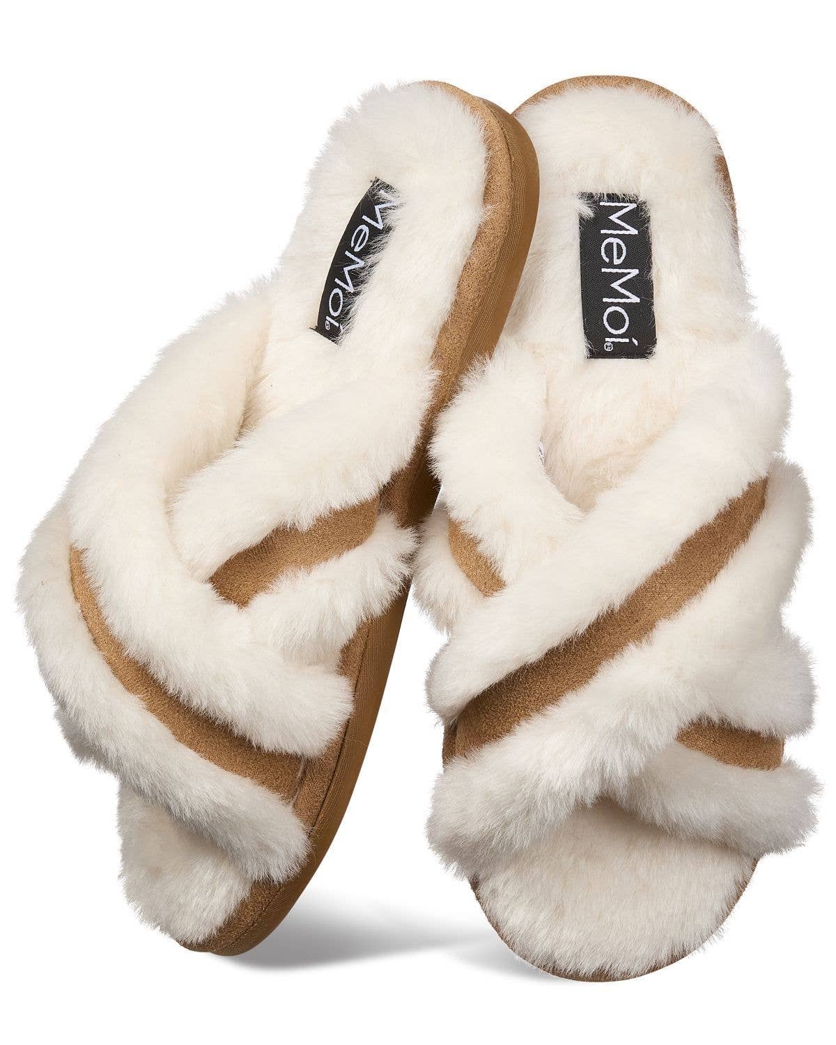 MeMoí Serina Faux Fur & Suede Memory Foam Slide Slippers