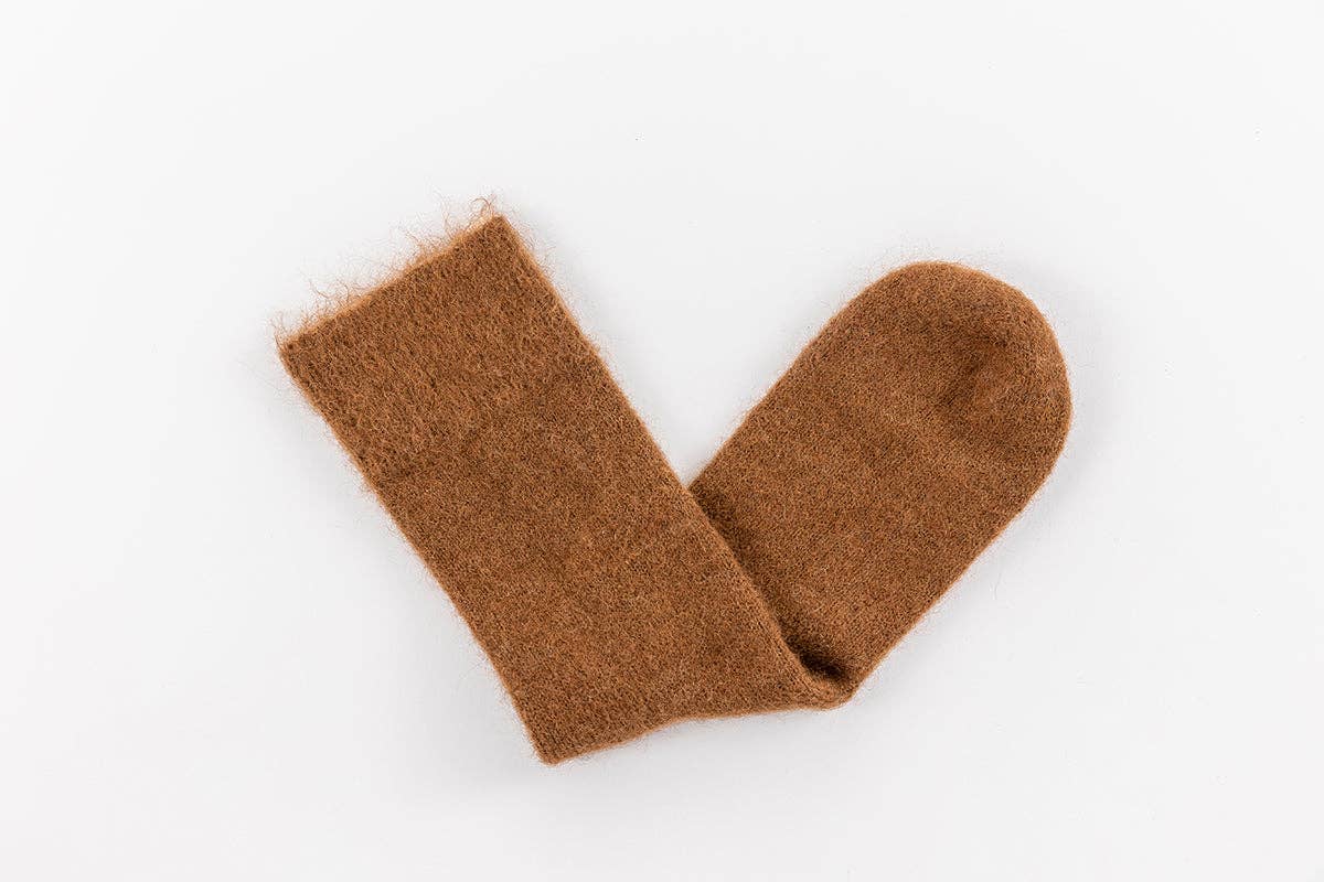 Pairs Scotland Ultra Soft Alpaca Wool Everyday Socks / Chestnut Brown
