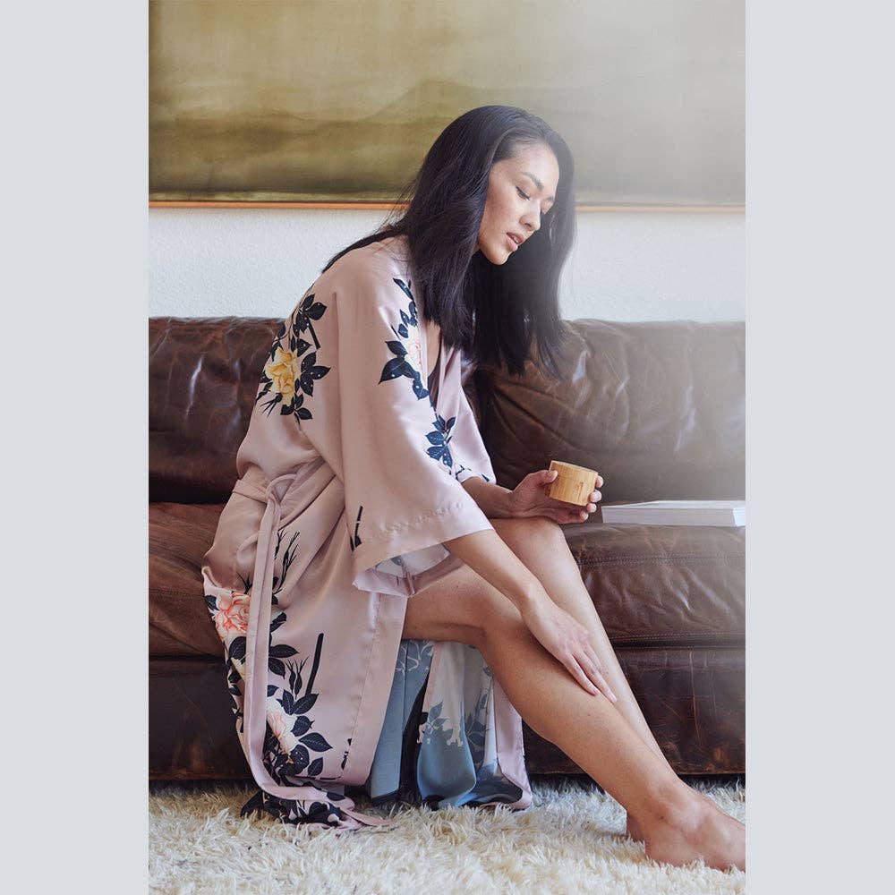 KIM+ONO Blush Rose Women's Long Kimono Robe
