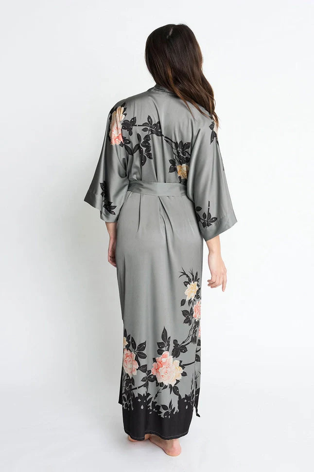 KIM+ONO Blush Rose Women's Long Kimono Robe