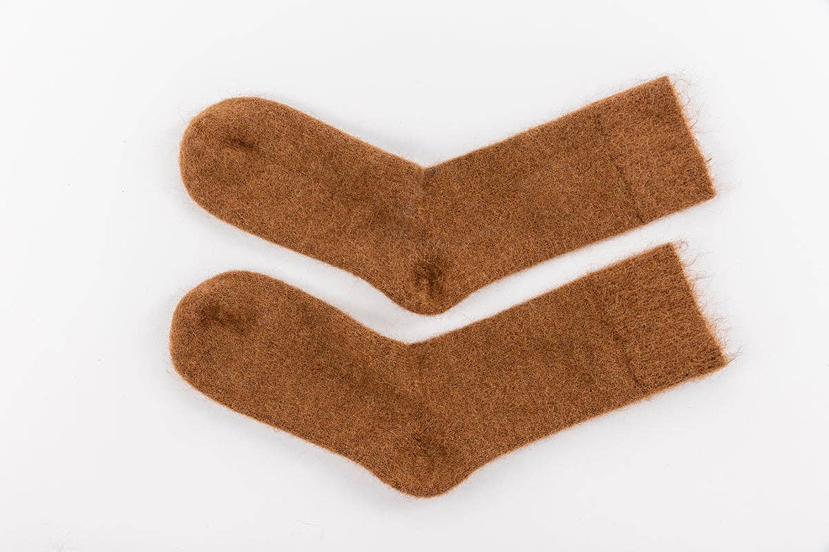 Pairs Scotland Ultra Soft Alpaca Wool Everyday Socks / Chestnut Brown