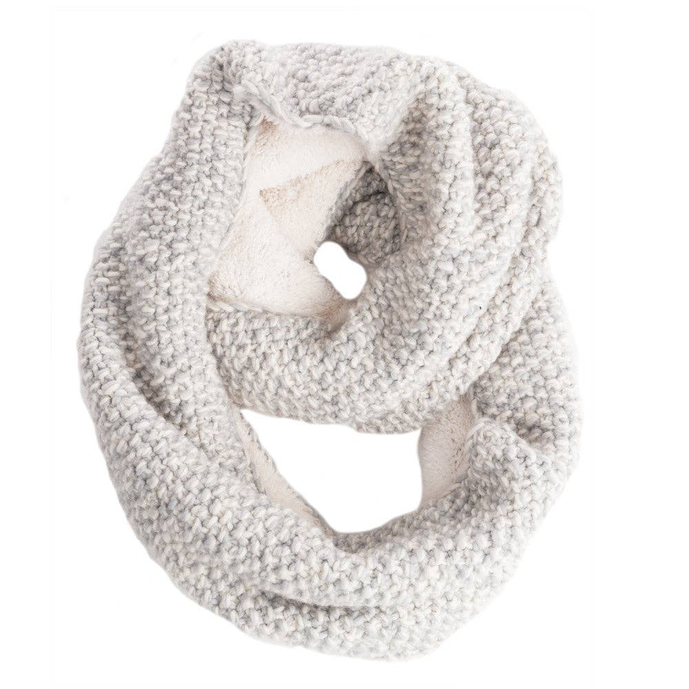 Nirvanna Designs Alpine Sherpa Lined Hand-Knit Wool Infinity Scarf
