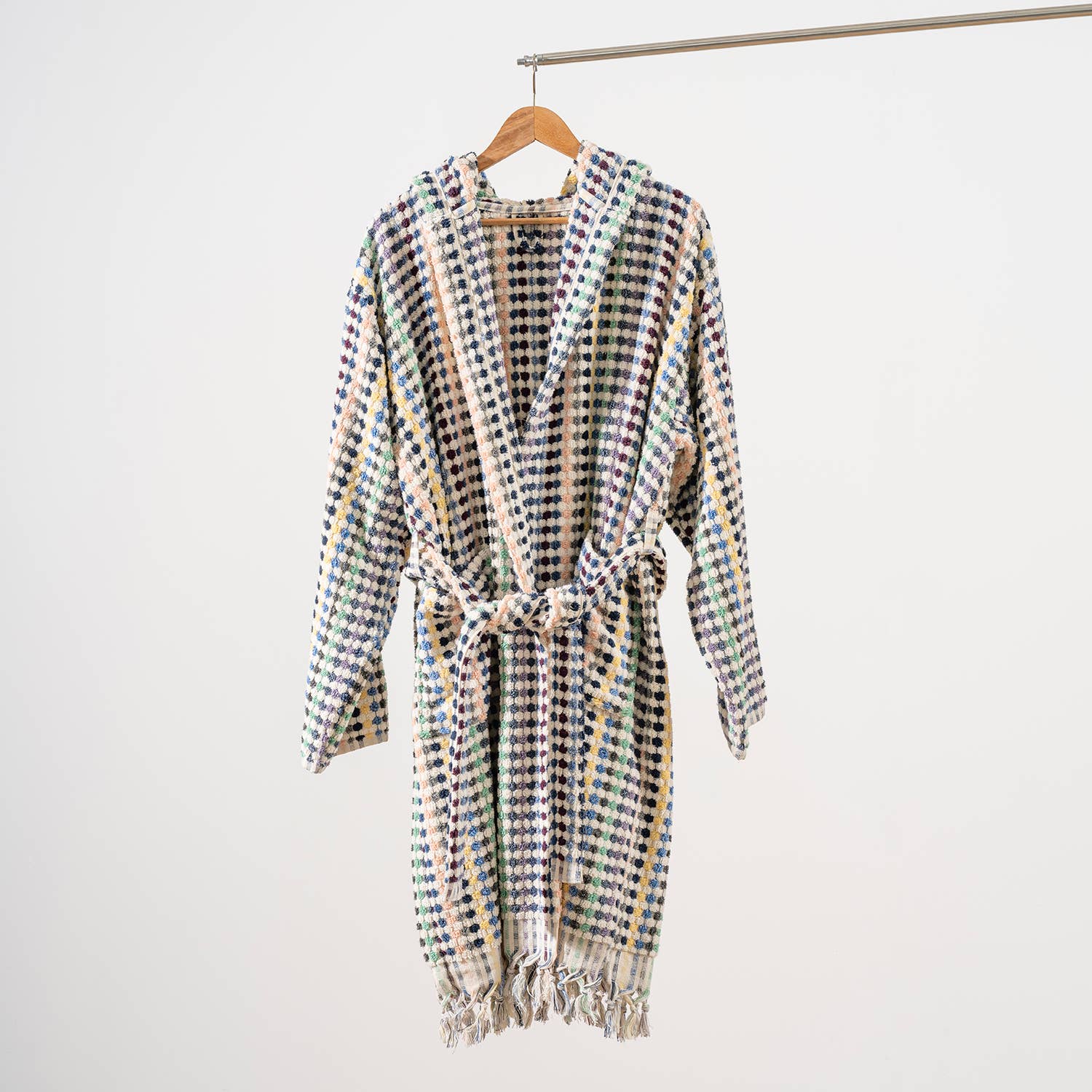 Kikoya Hand Loomed Women's Turkish Cotton Robe / Pastel Tones