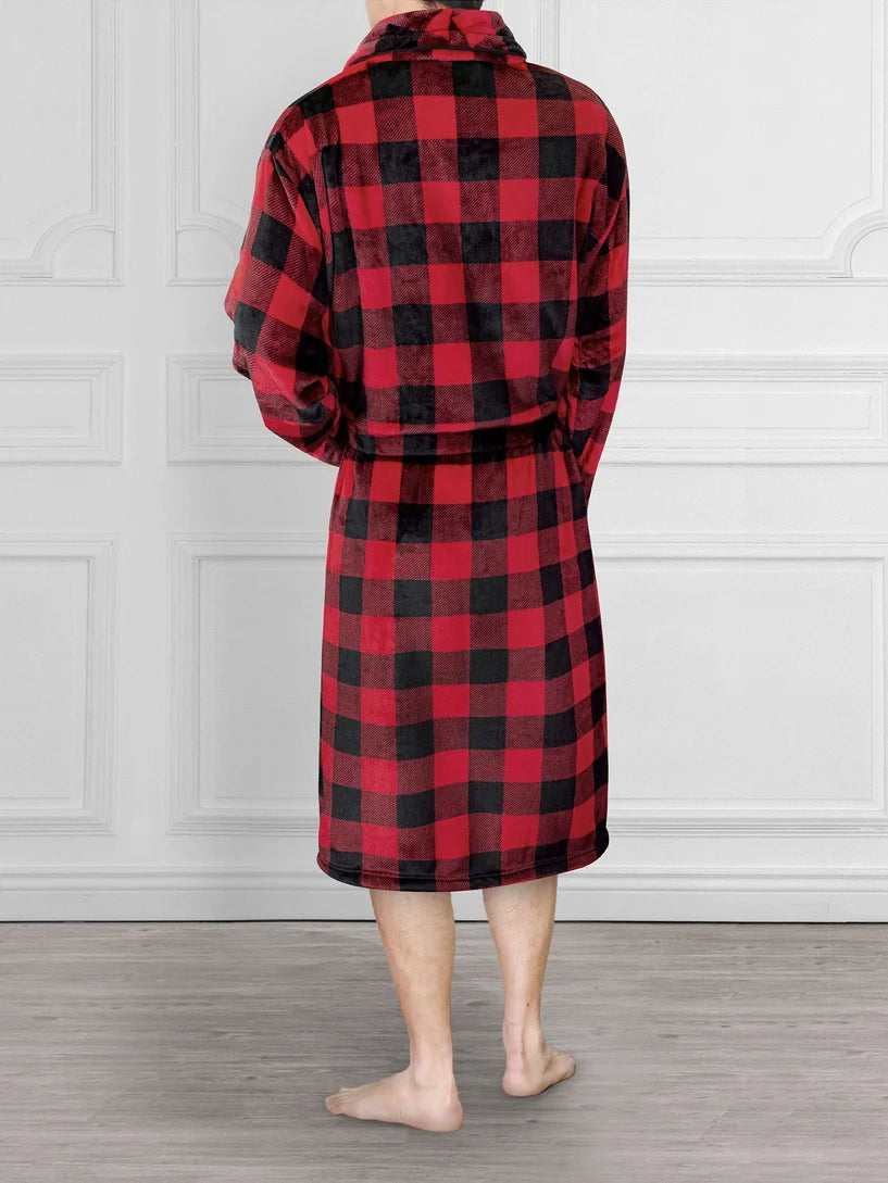 Pavilia Piping Fleece Men's Robe