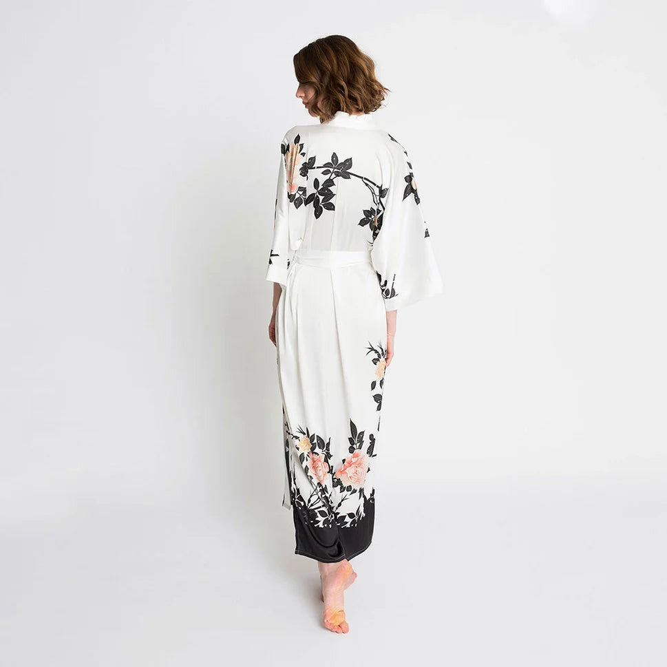 KIM+ONO Blush Rose Women's Long Kimono Robe