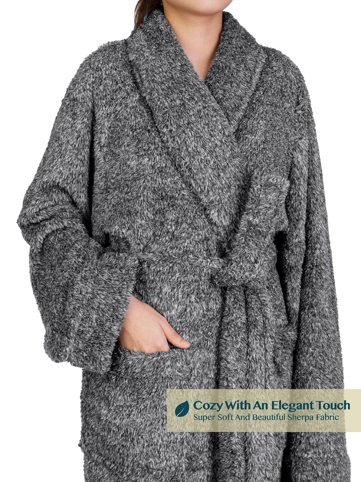 Pavilia Sherpa Fleece Women's Robe