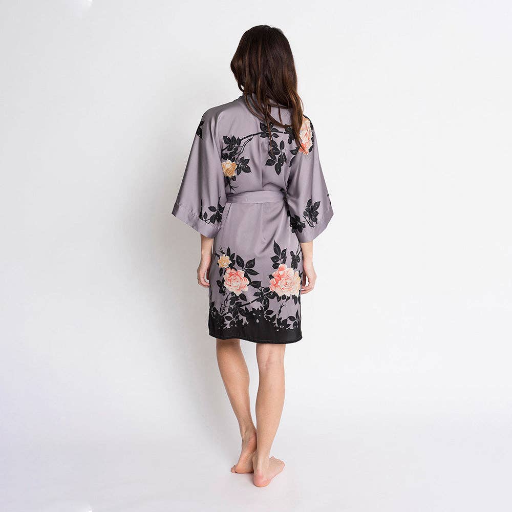 KIM+ONO Blush Rose Women's Short Kimono Robe