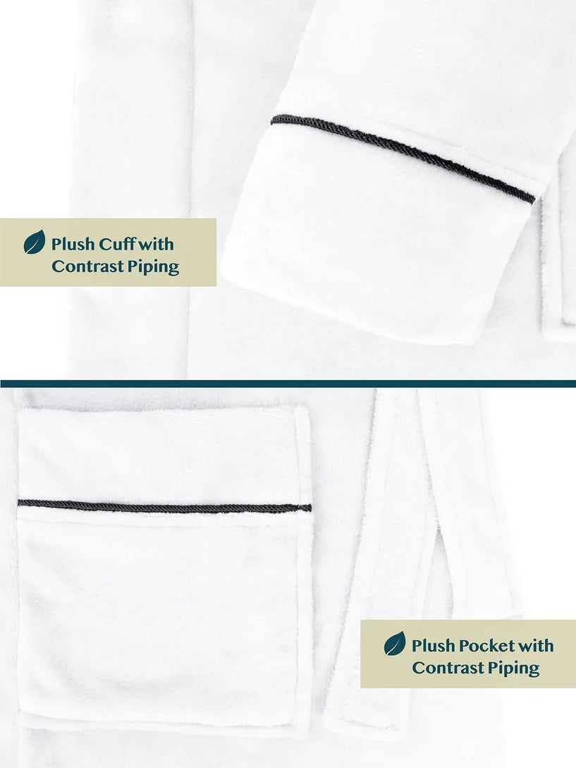 Pavilia Piping Fleece Men's Robe