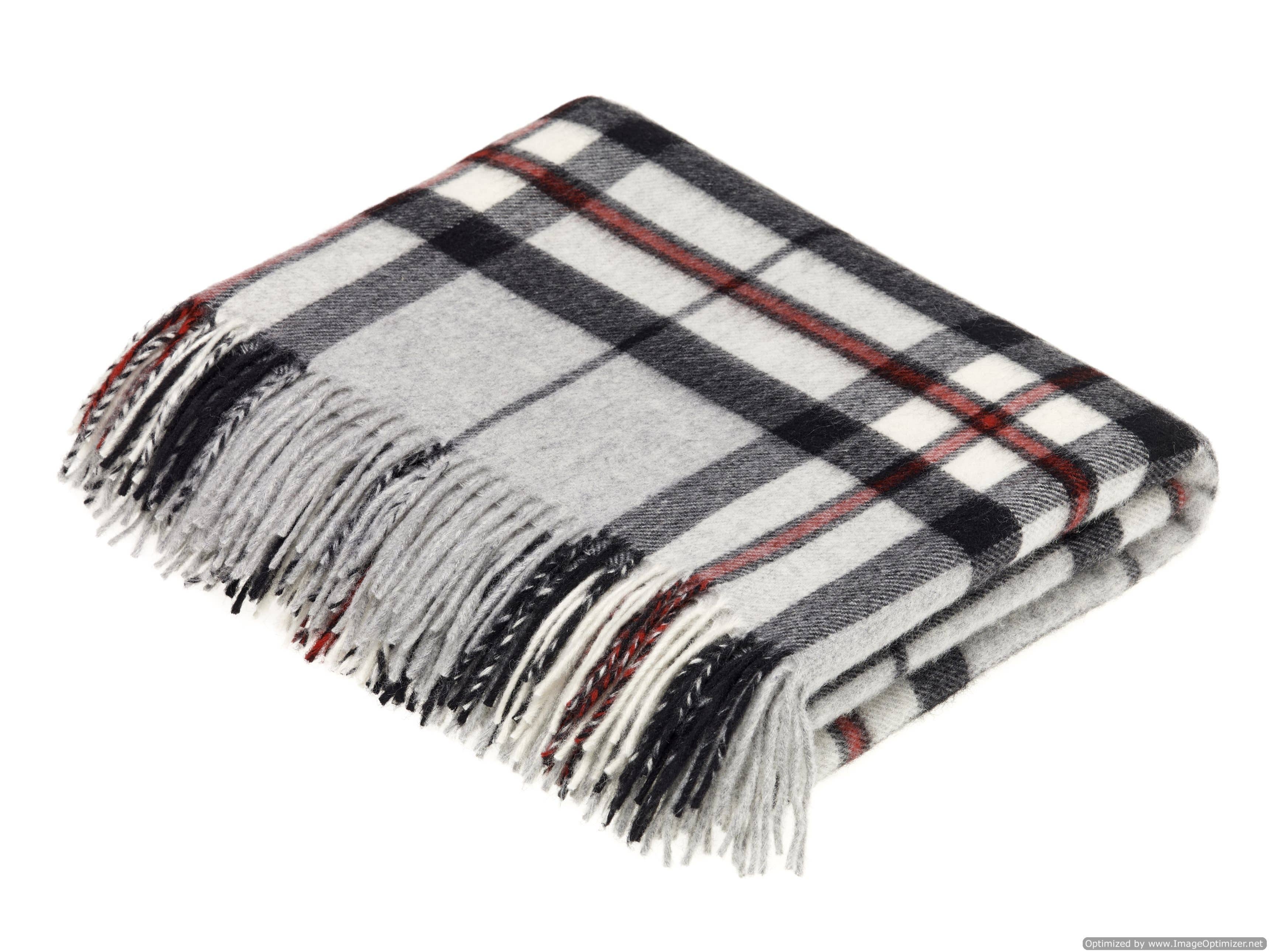 Bronte Moon Tartan Plaid Merino Wool Throw Blanket Collection / Thompson Plaids