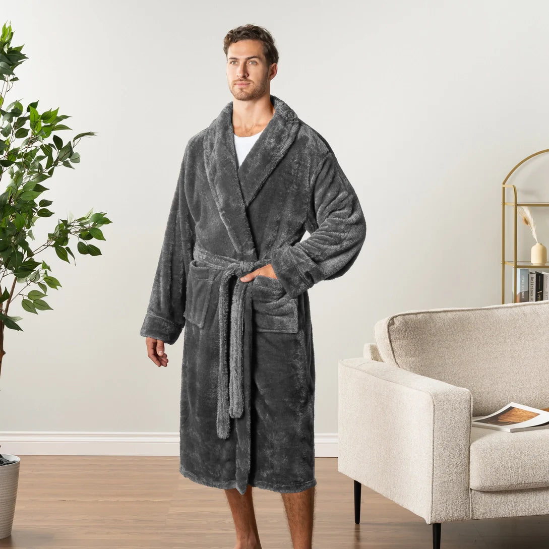 Pavilia Sherpa Fleece Men's Robe