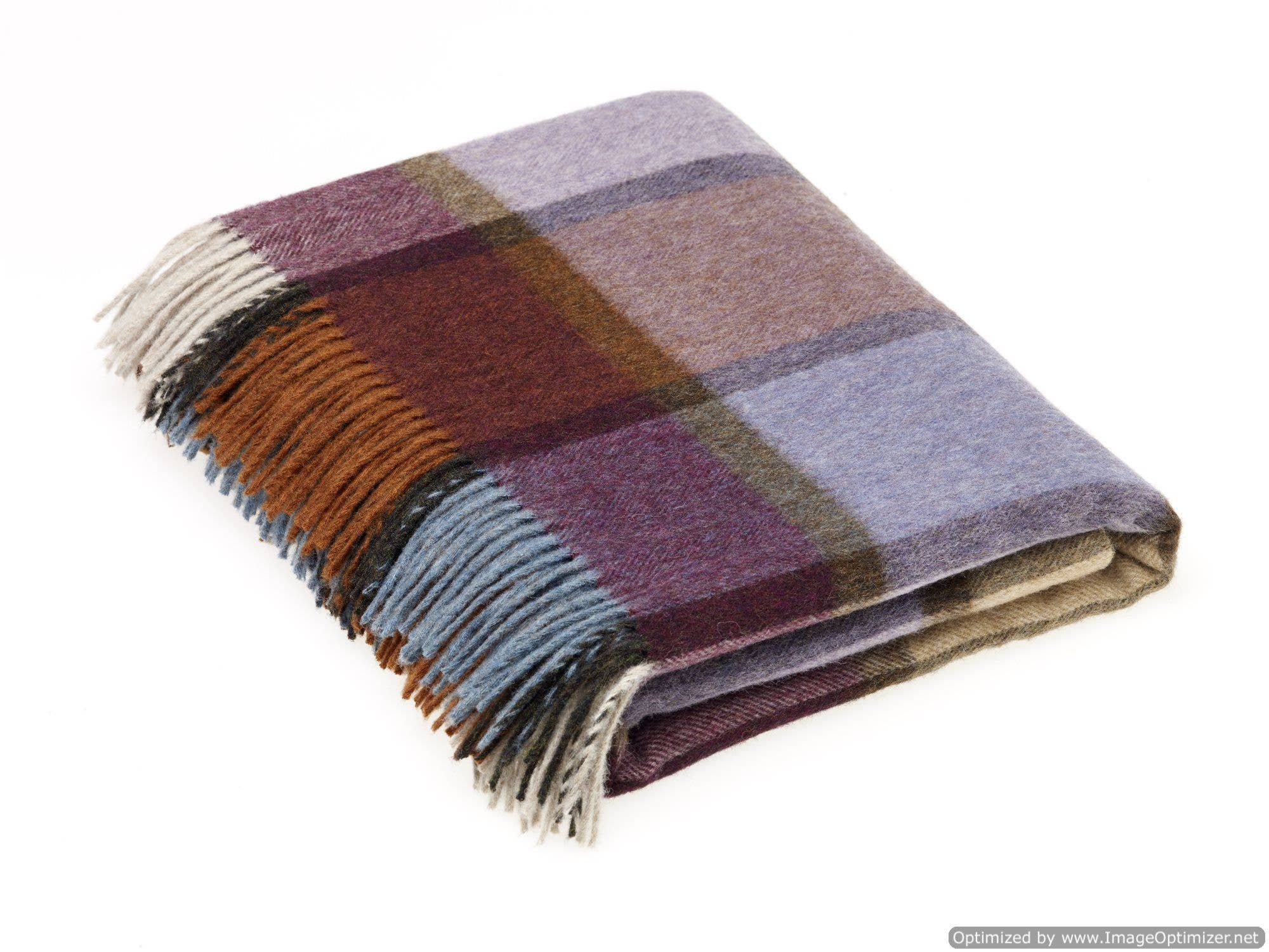 Bronte Moon Pateley Check Merino Wool Throw Blanket Collection