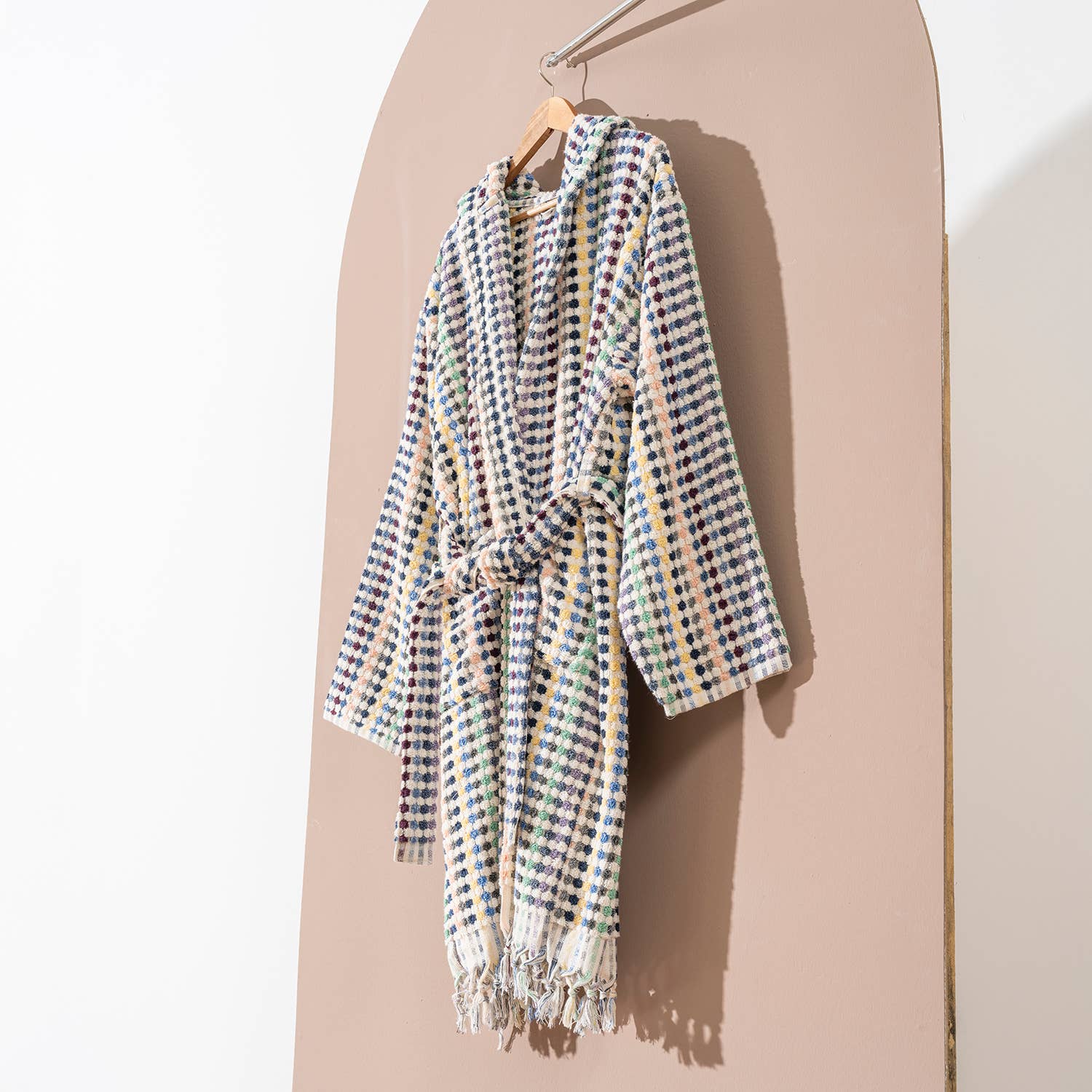 Kikoya Hand Loomed Women's Turkish Cotton Robe / Pastel Tones