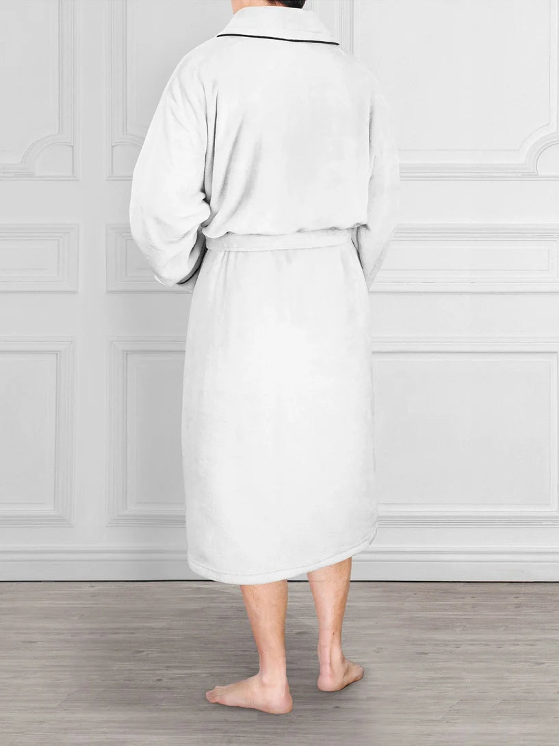 Pavilia Piping Fleece Men's Robe