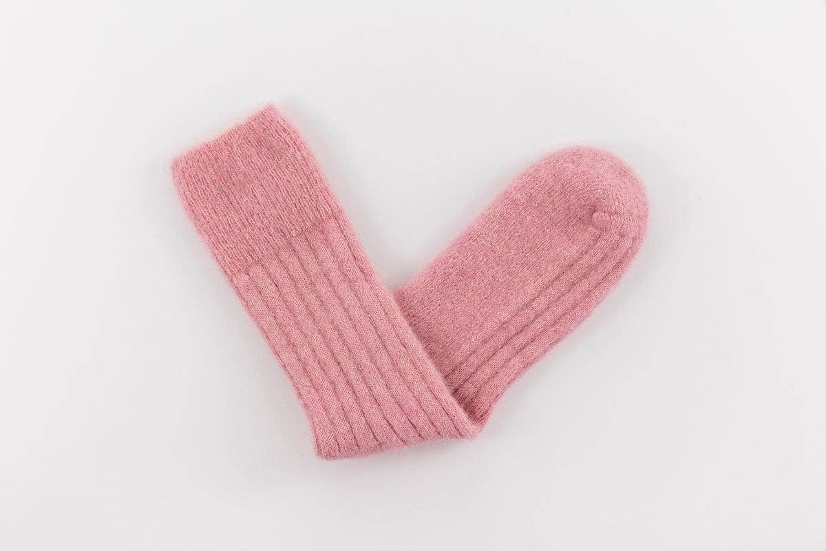 Pairs Scotland Ultra Soft Alpaca Wool Bed Socks / Sherbet Pink