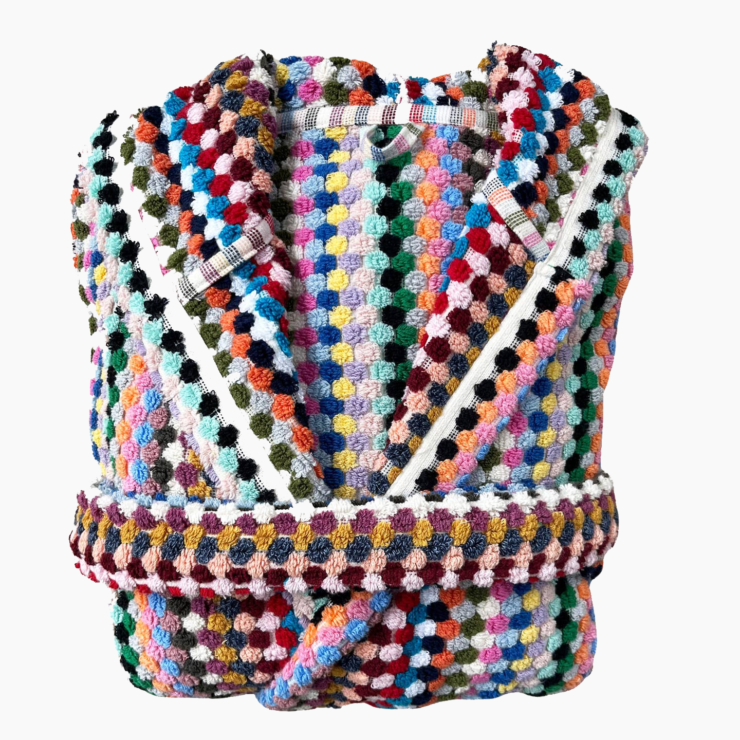 Kikoya Hand Loomed Women's Turkish Cotton Robe / Rainbow Tones