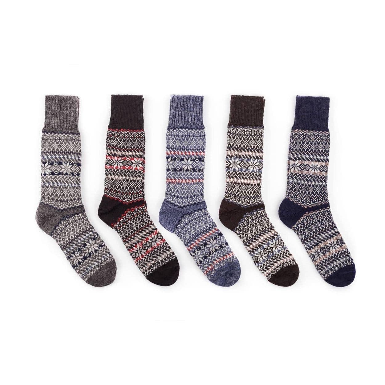 Nordic Wools Sigrid Merino Wool Blend Unisex Socks / 5-Pair Multi-Pack