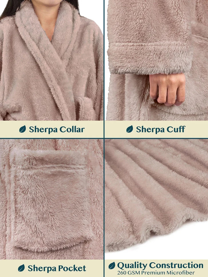 Pavilia Sherpa Fleece Women's Robe
