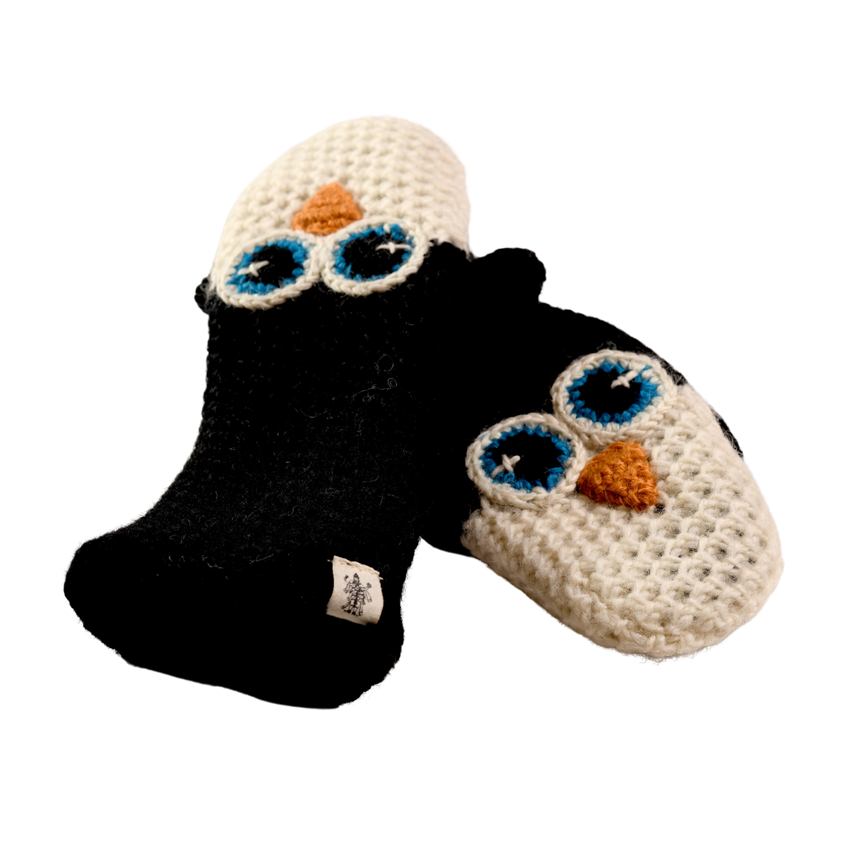 Nirvanna Designs Penguin Hand-Crochet Wool Mittens