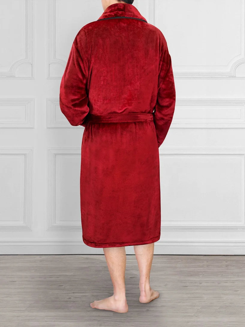 Pavilia Piping Fleece Men's Robe