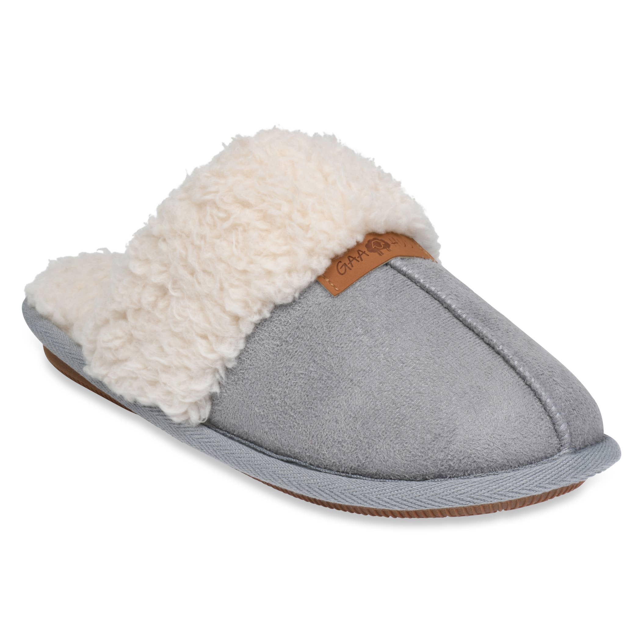 gaahuu Faux Suede & Shearling Memory Foam Mule Slippers